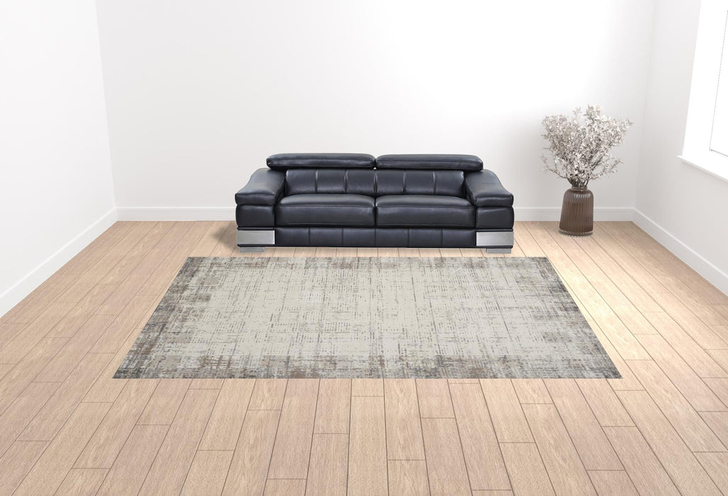 10' x 14' Abstract Power Loom Area Rug - Gray