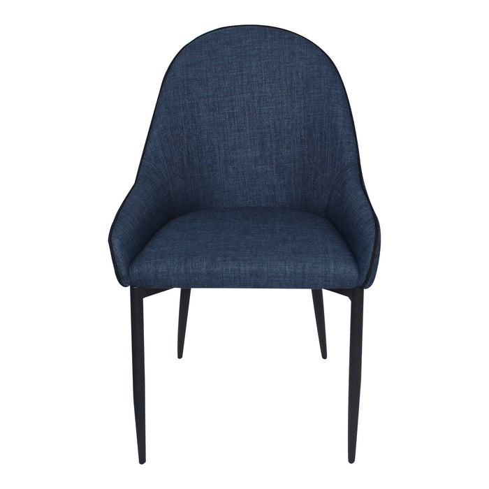 Upholstery Metal Dining Arm Chairs (Set of 2) - Blue