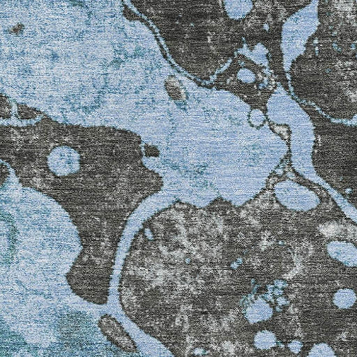 10' X 14' Abstract Washable Area Rug With UV Protection (707767) - Blue / Gray / Ivory