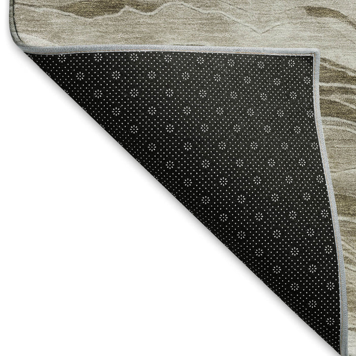10' X 14' Striped Washable Area Rug With UV Protection (692505) - Brown / Beige