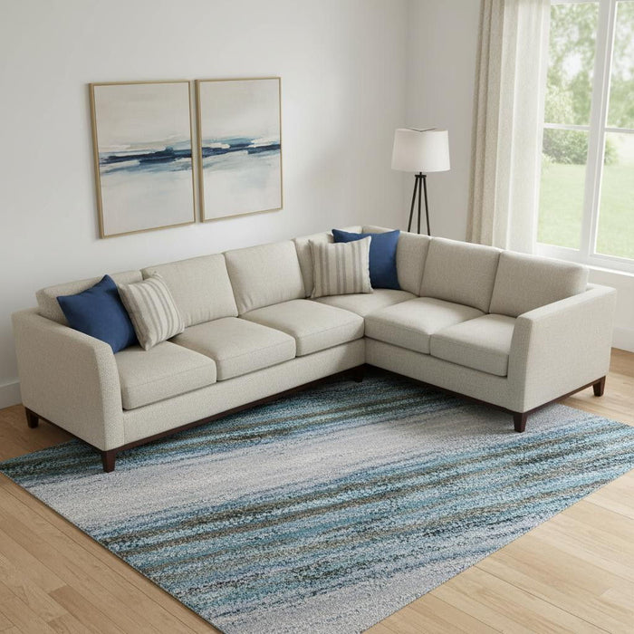 10' X 14' Abstract Washable Area Rug With UV Protection (716719) - Blue / Charcoal