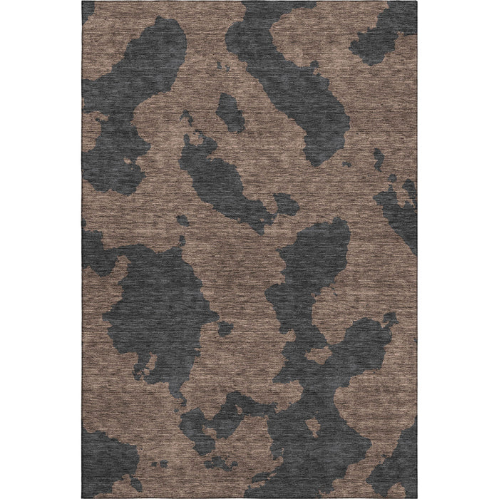 10' X 14' Abstract Washable Area Rug With UV Protection (677016) - Chocolate / Brown