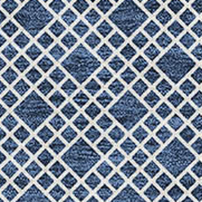 10' X 14' Striped Washable Area Rug With UV Protection (674808) - Navy Blue / Ivory