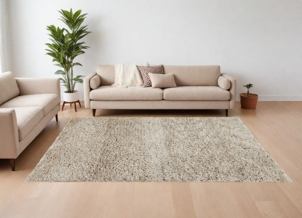 9' x 12' Shag Hand Tufted Polyester Area Rug - Gray