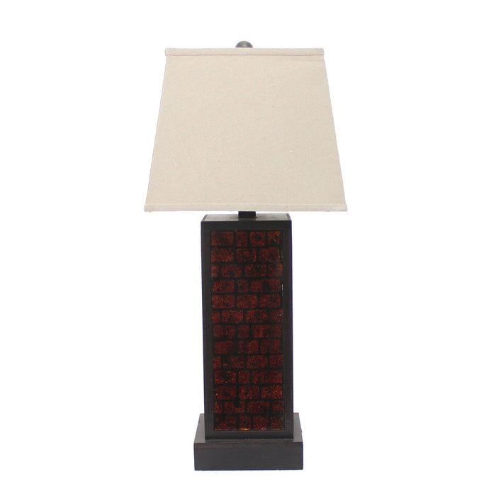 31" Metal Bedside Table Lamp With White Shade - Black
