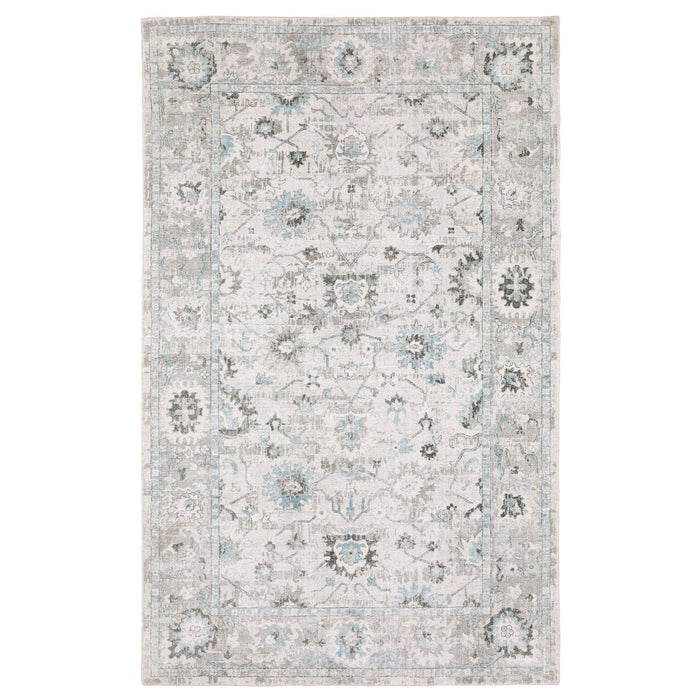 9' X 12' Oriental Hand Tufted Area Rug - Ivory And Teal