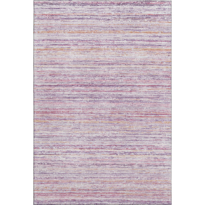 10' X 14' Striped Washable Area Rug With UV Protection (692352) - Mauve / Lavender / Ivory