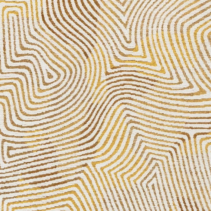 9' X 13' Geometric Washable Area Rug With UV Protection (609932) - Beige / Gold / Brown