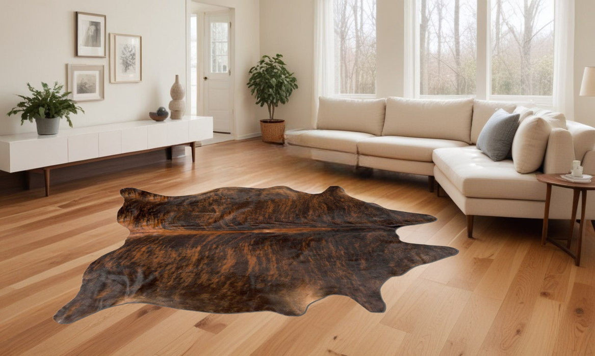72" x 84" Cowhide Rug - Dark Brindle