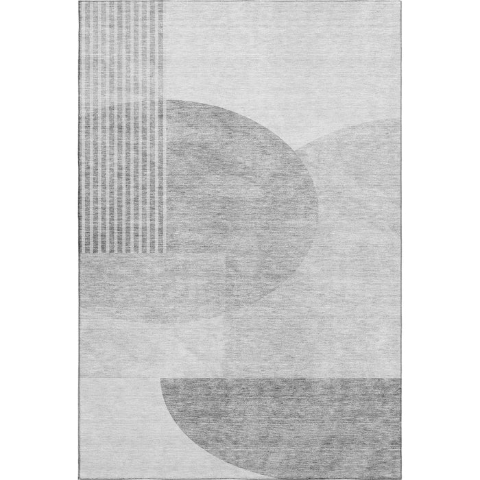 10' X 14' Geometric Washable Area Rug With UV Protection (655848) - Gray / Silver