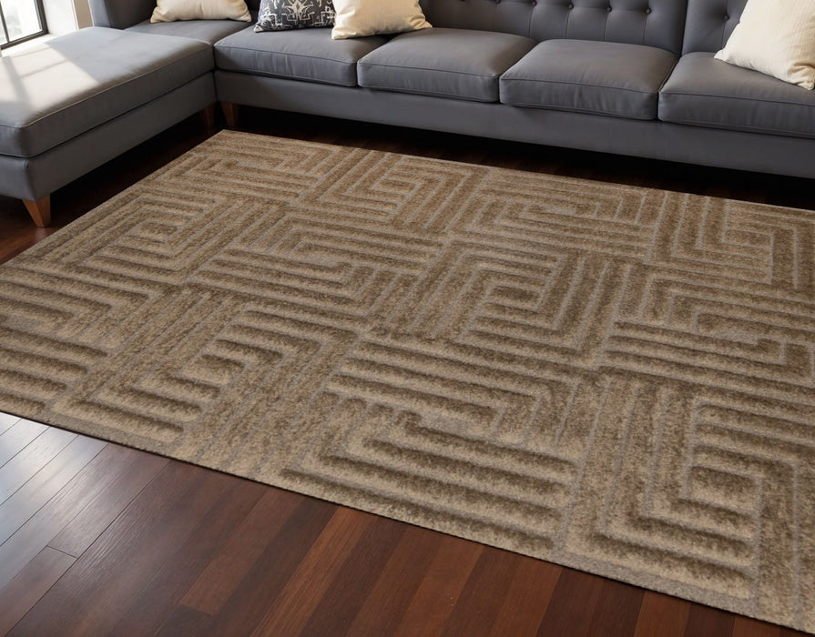 8' X 11' Geometric Area Rug (661413) - Dark Brown / Brown