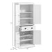 Giga Homcom 72-inch white kitchen pantry with adjustable shelves, drawers, doors, and tall storage cabinet for kitchen organization