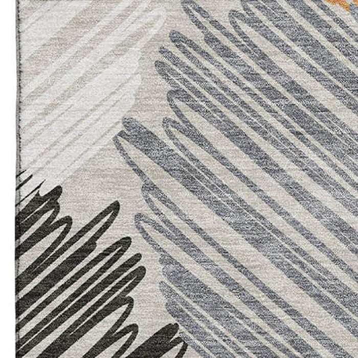 10' X 14' Geometric Washable Area Rug With UV Protection (708892) - Copper / Ivory / Gray