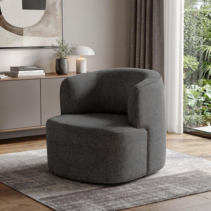 Cotton Blend Metal Lounge Chair (716381) - Gray