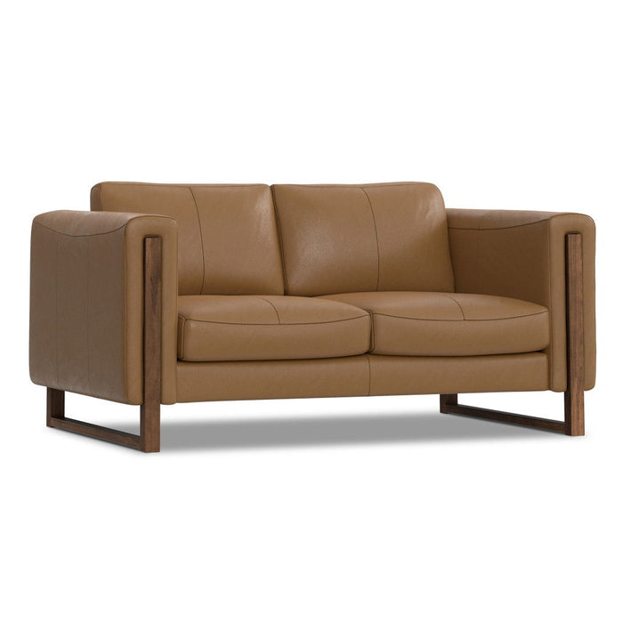 62" Leather Sofa - Brown