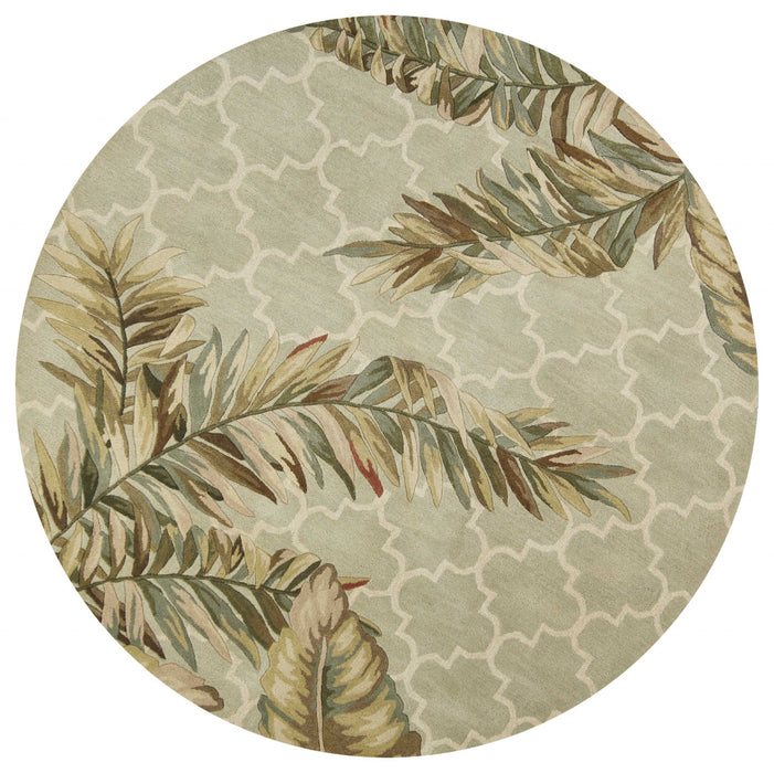 8' Round Wool Hand Tufted Area Rug - Sage