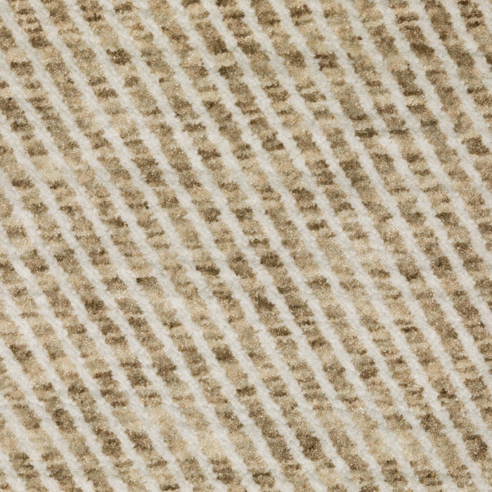 10' X 13' Striped Area Rug With Fringe (575152) - Beige / Tan