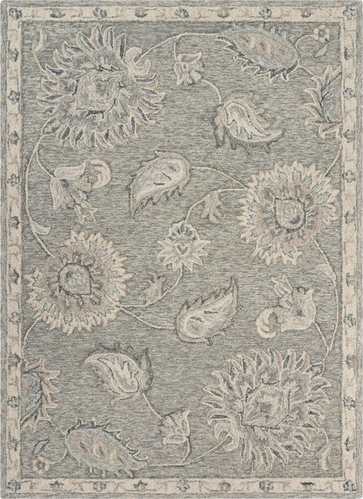 7' x 9' Wool Hand Tufted Area Rug - Gray