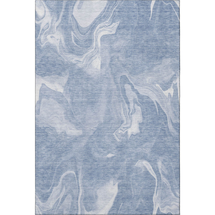 10' X 14' Abstract Washable Area Rug With UV Protection - Blue