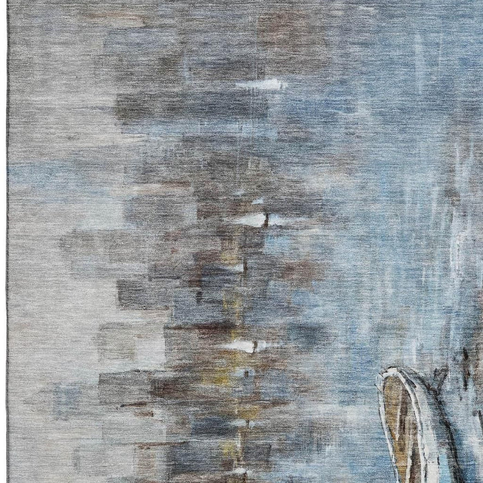 10' X 14' Nautical Washable Area Rug With UV Protection (716671) - Blue / Beige