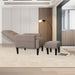 Modern Giga living room sofa set with a soft fabric single chair, adjustable recliner and ottoman, convertible into a bed and lounge stool.