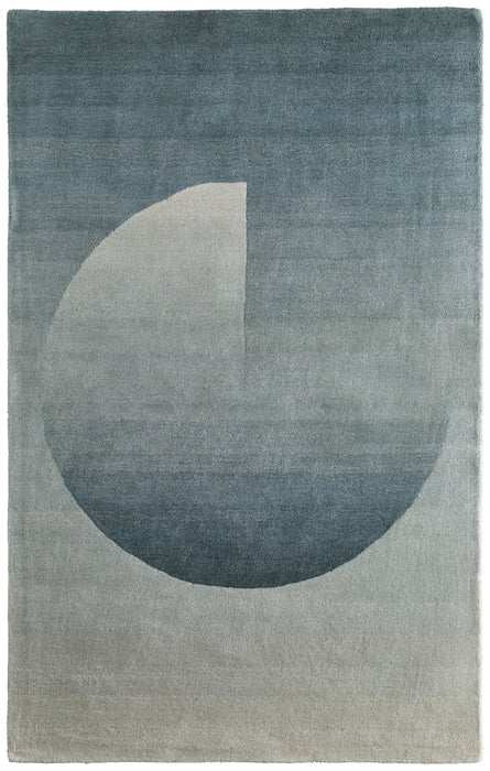 8' X 10' Geometric Hand Tufted Area Rug - Blue And White