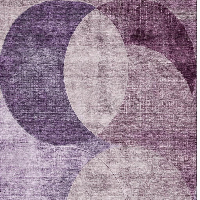 10' X 14' Geometric Washable Area Rug With UV Protection (686282) - Purple / Lilac / Mauve