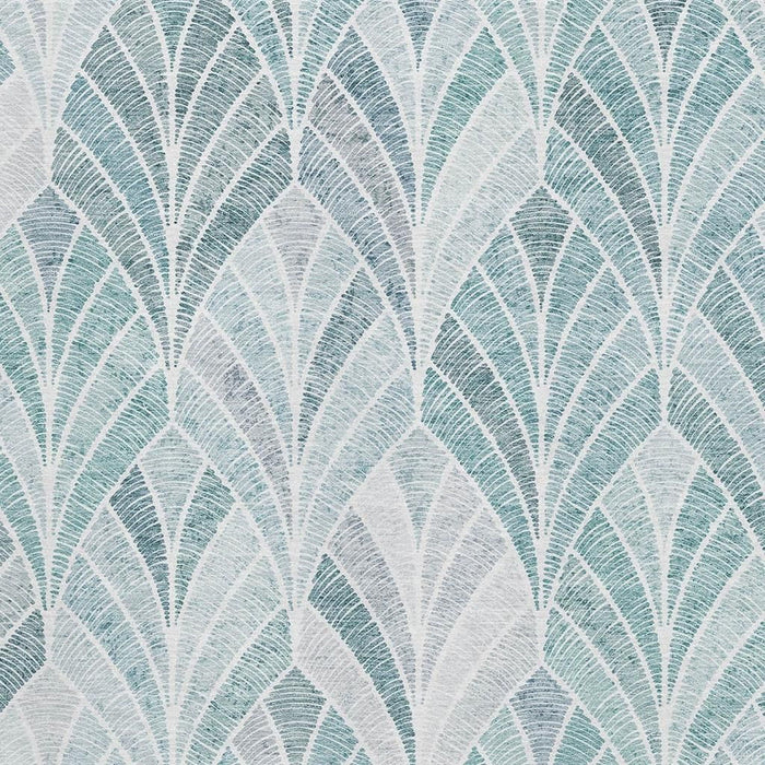 10' X 14' Geometric Washable Area Rug With UV Protection (667581) - Aqua / Ivory