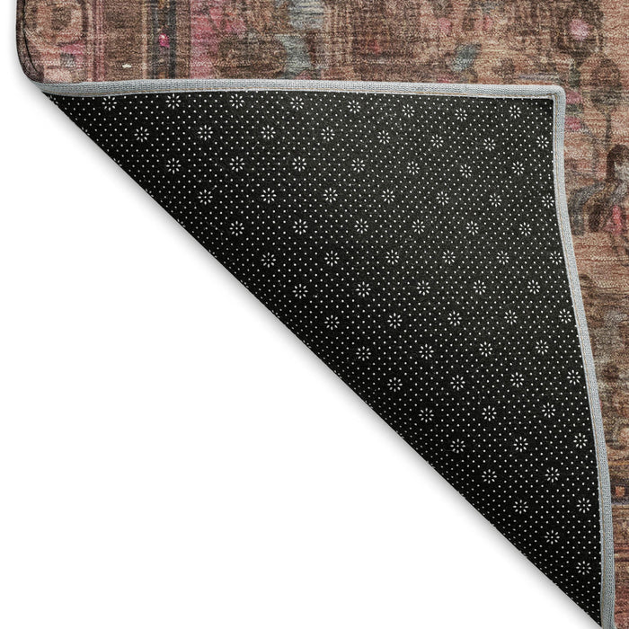 10' X 14' Floral Medallion Washable Area Rug With UV Protection (695912) - Pink / Gray / Blush