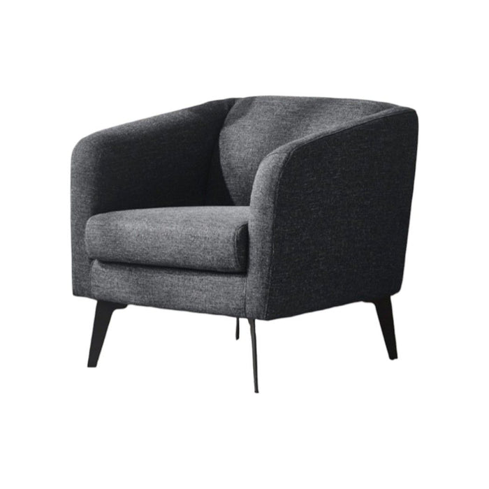 Contemporary Fabric Curved Arm Accent Chair - Dark Gray