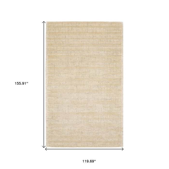 10' X 13' Striped Hand Tufted Area Rug - Beige And Ivory