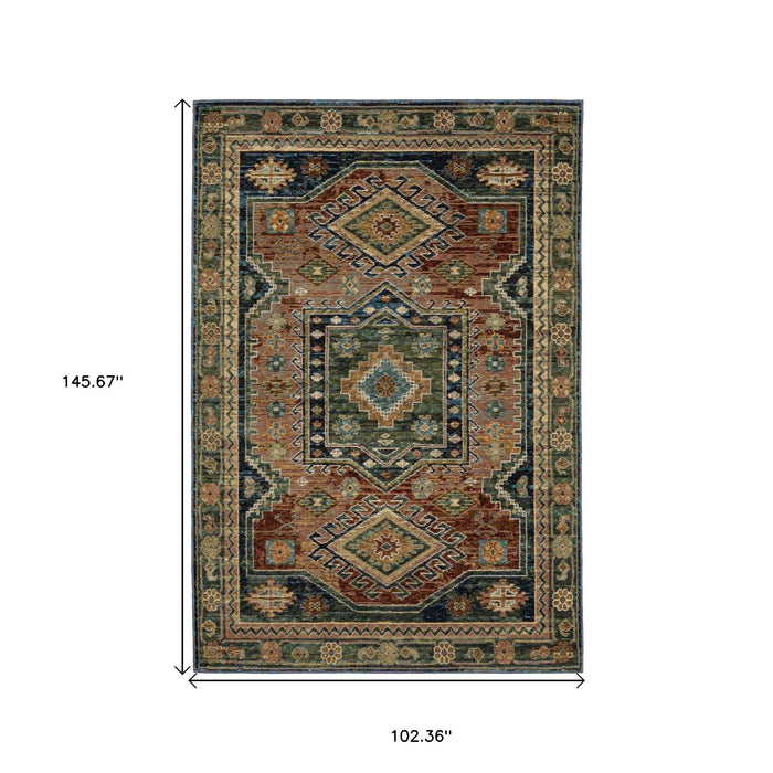 9' X 12' Tribal Area Rug - Blue