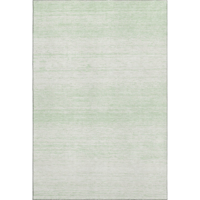 10' X 14' Striped Washable Area Rug With UV Protection (668155) - Mint Green / Ivory
