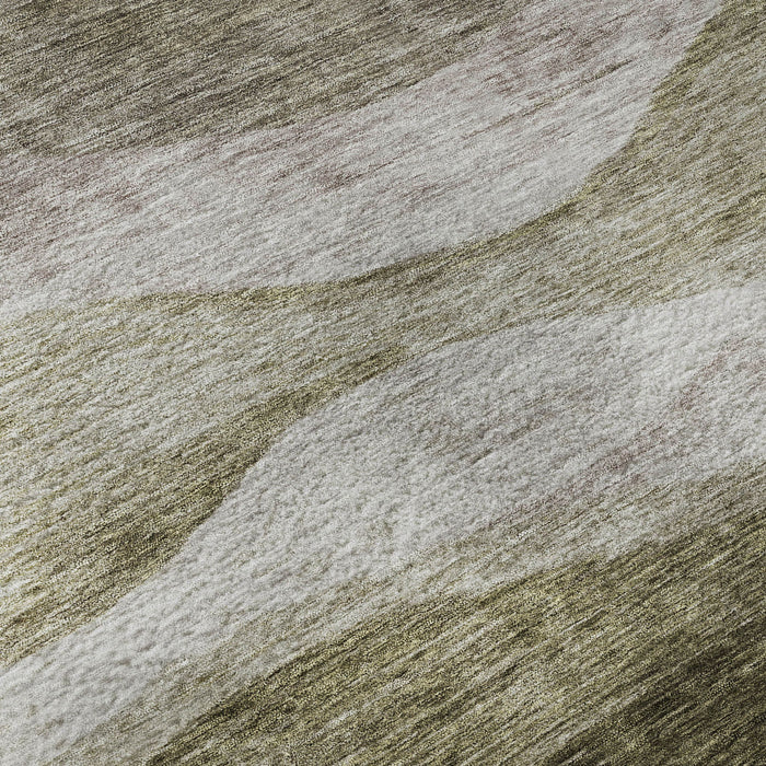 10' X 14' Abstract Washable Area Rug With UV Protection (686348) - Taupe / Beige