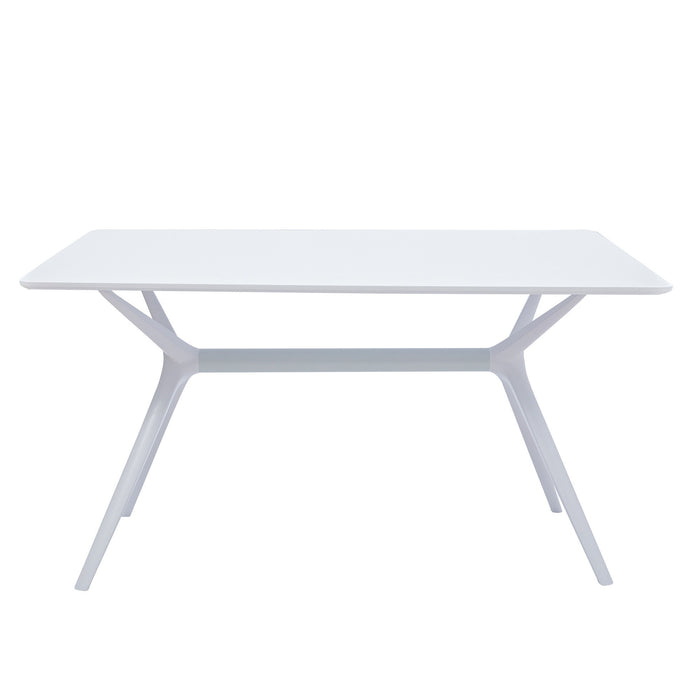 47" Wood And Heavy Duty Plastic Trestle Base Dining Table - White