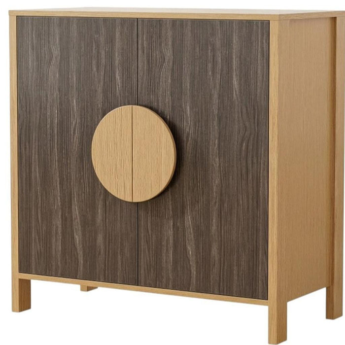63" Solid Wood Console Accent Cabinet With Two Doors - Sepia