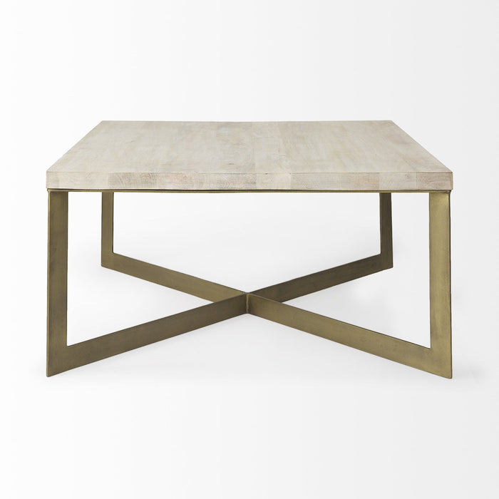Metal Square Coffee Table - Beige