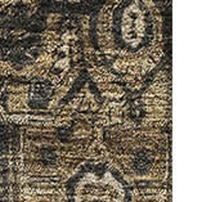 10' X 14' Oriental Washable Area Rug With UV Protection (692424) - Chocolate / Charcoal / Beige