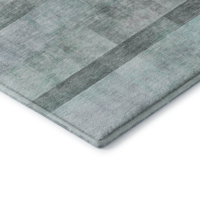 8' X 10' Abstract Washable Area Rug With UV Protection (649658) - Teal / Ivory