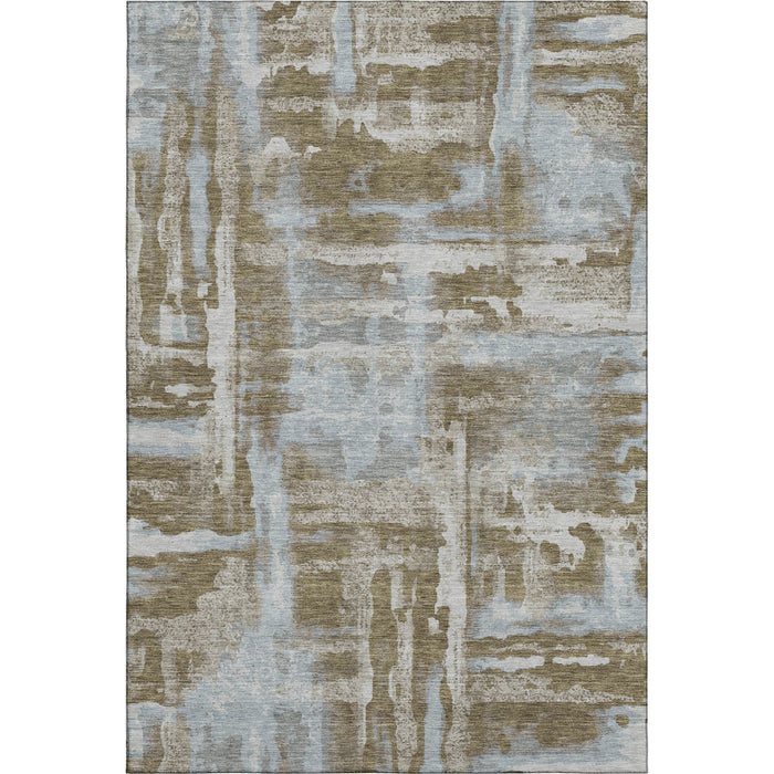 10' X 14' Abstract Washable Area Rug With UV Protection (714625) - Brown / Beige