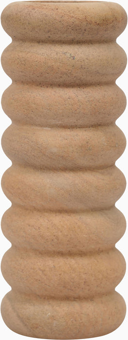 Rousse sandstone vase by Meridian Furniture, featuring a smooth, rounded ceramic design in natural sand color.