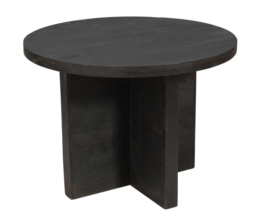 48" Deep Rounded Solid Wood Pedestal Base Dining Table - Taupe