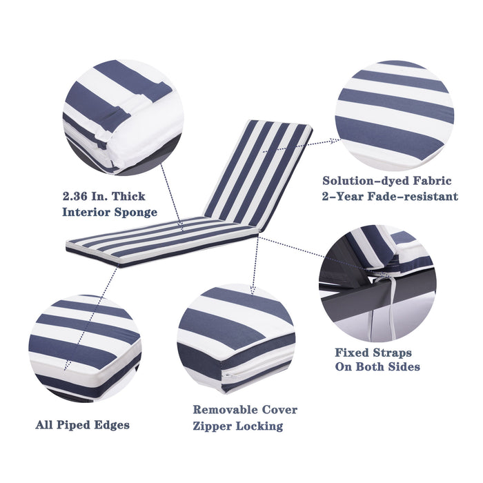 Giga outdoor lounge chair cushion replacement, back and seat cushions for patio furniture, featuring comfortable padding and durable fabric.