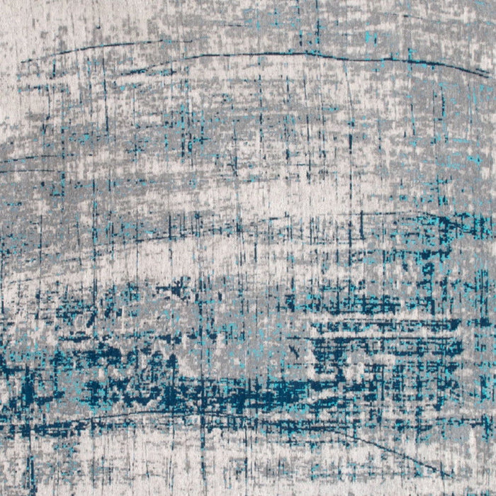9' x 12' Abstract Non Skid Area Rug - Blue And Gray