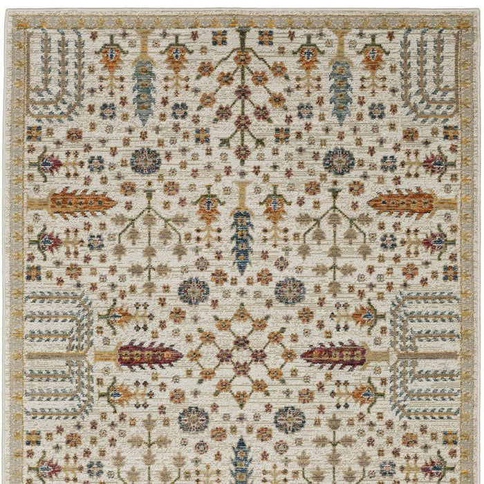 5' X 7' Oriental Area Rug - Ivory And Gold