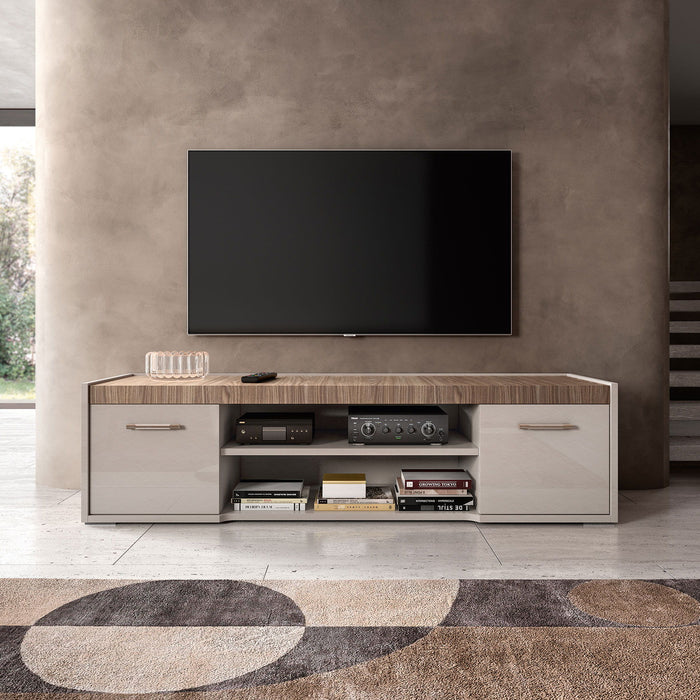Nora - 3 Door TV Unit - Beige / Light Brown