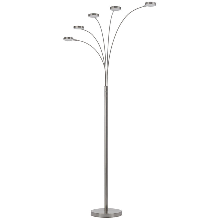 82" Five Light LED Arc Floor Lamp - Nickel