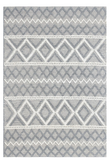 9' x 13' Diamonds Boho Chic Area Rug - Gray Ivory