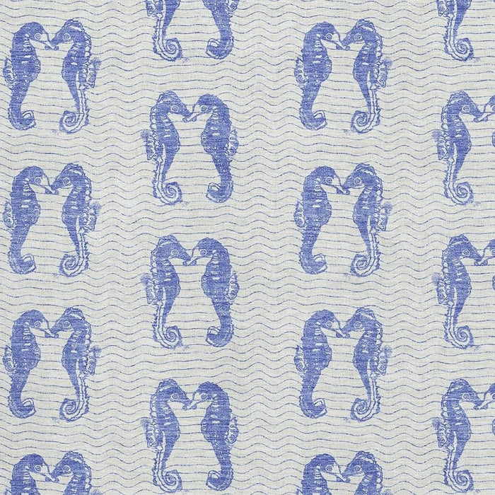 9' X 12' Coastal Geometric Washable Area Rug With UV Protection - Blue And Ivory