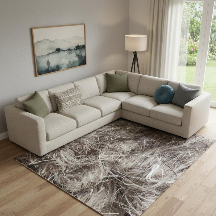 10' X 14' Wool Abstract Hand Tufted Area Rug (722216) - Blue / Ivory